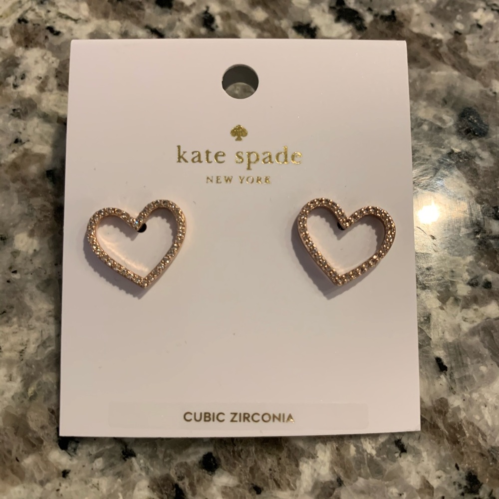 Kate Spade Heart Pave Stud Earrings